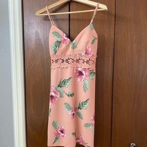 Iris Pink Floral Dress Juniors Size L